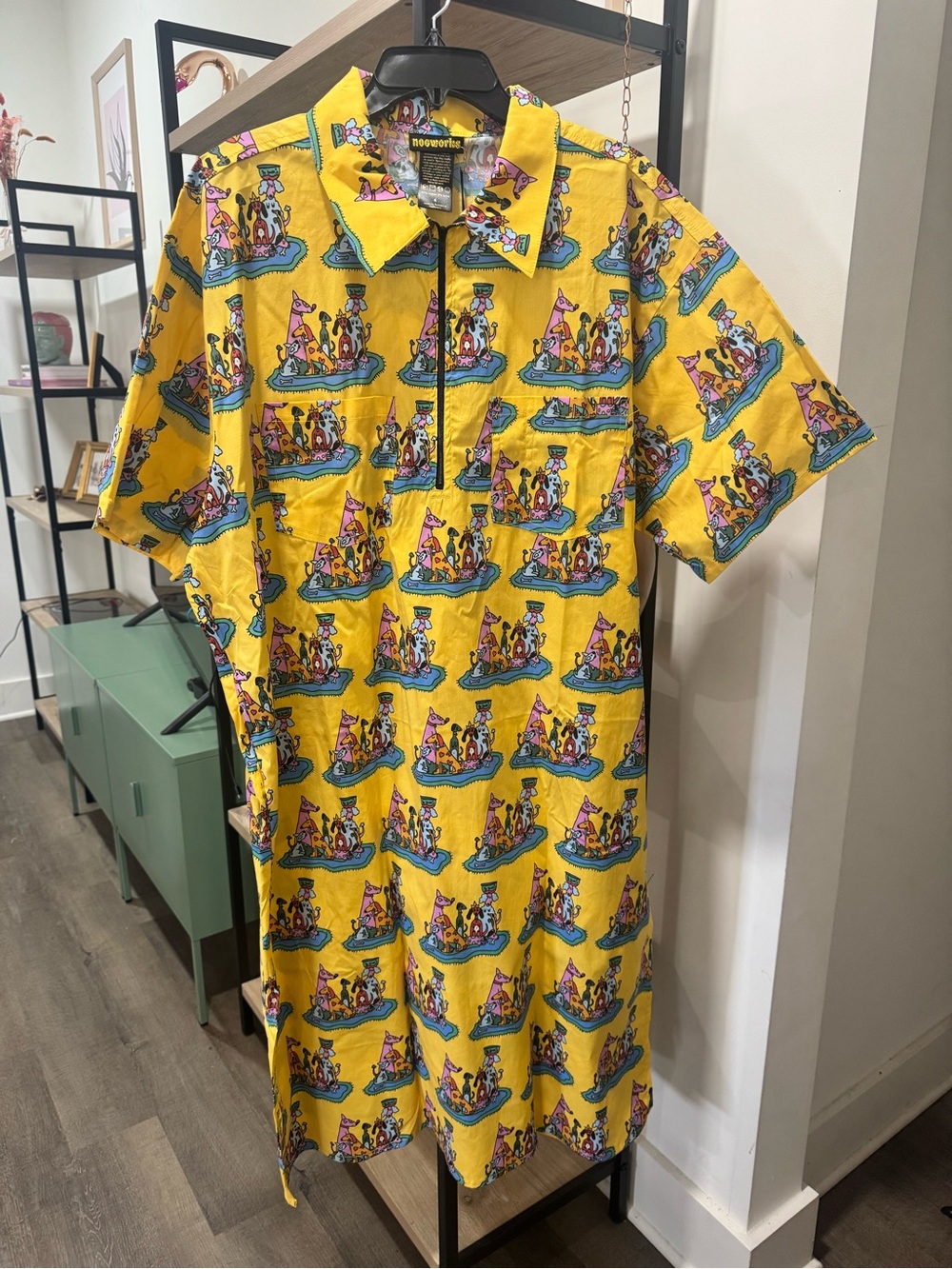 NWT NOOWORKS Work Dress Dog Party Yellow Size 4 / 4X